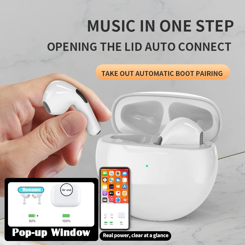 TWS Pro Brezžične Slušalke za V Uho Bluetooth Slušalke Bas Stereo Čepkov Šport Slušalke Z Mikrofonom Za iPhone Xiaomi Huawei