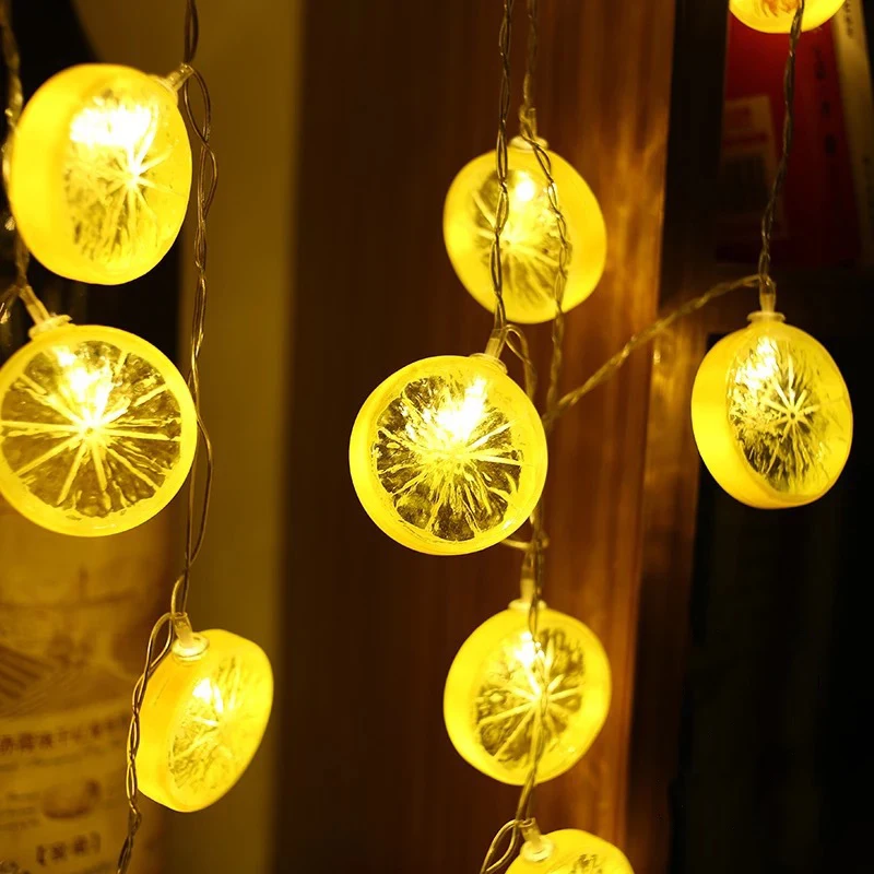 Niz luči sadje limone luči, zavese osvetlitev zunanja notranja spalnica okna okraski za Božična drevesa okraski luči 1pcs