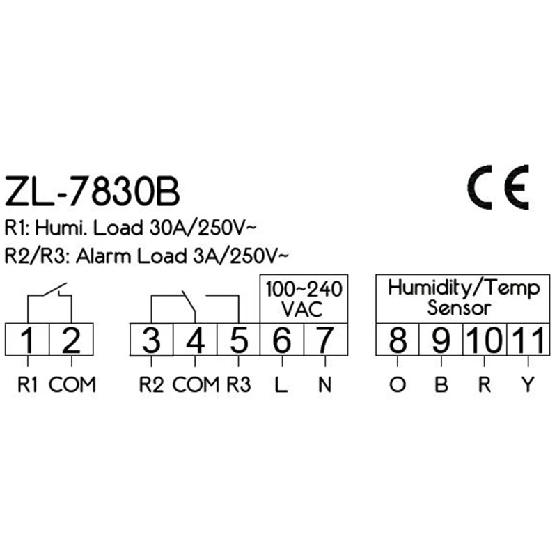 ZL-7830B, 30A Rele, 100 -240, Digitalni, Vlažnost Krmilnik, Hygrostat, Inkubator Vlažnost, Inkubator Krmilnik, Lilytech(ZL-