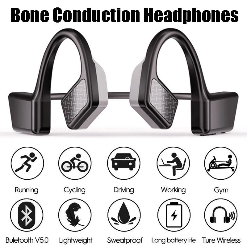 K08 Bluetooth 5.0 Brezžične Slušalke Kostne Prevodnosti Slušalke Šport na Prostem Slušalke z Mikrofonom za Prostoročno uporabo Slušalke Čepkov