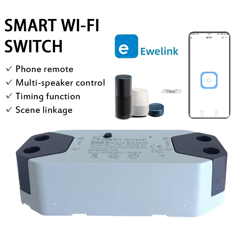 Sonoff Smart Stikalo WiFi Brezžično Stikalo Pametni Daljinski upravljalnik Modula Fr Android eWeLink App Nadzor NAS