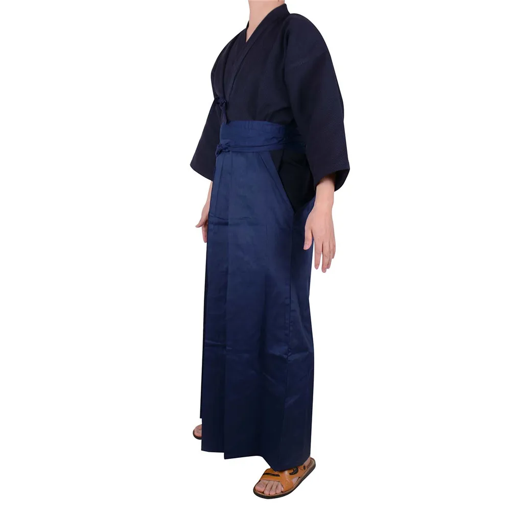 Moške Kendo bo Ustrezala Japonski Samuraj Kostum Kendo Hakama Aikido Judo Wushu Borilne veščine Enotno Kendogi Kimono Cosplay