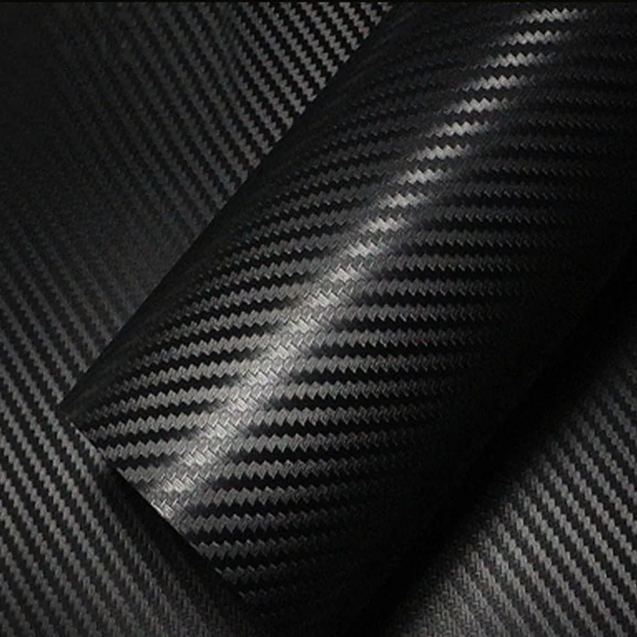 Črni sijajni črna Vinil Zaviti Samolepilni 2D 3D 5D saje nalepke Avto Styling Membrane Nalepke Nalepke Film