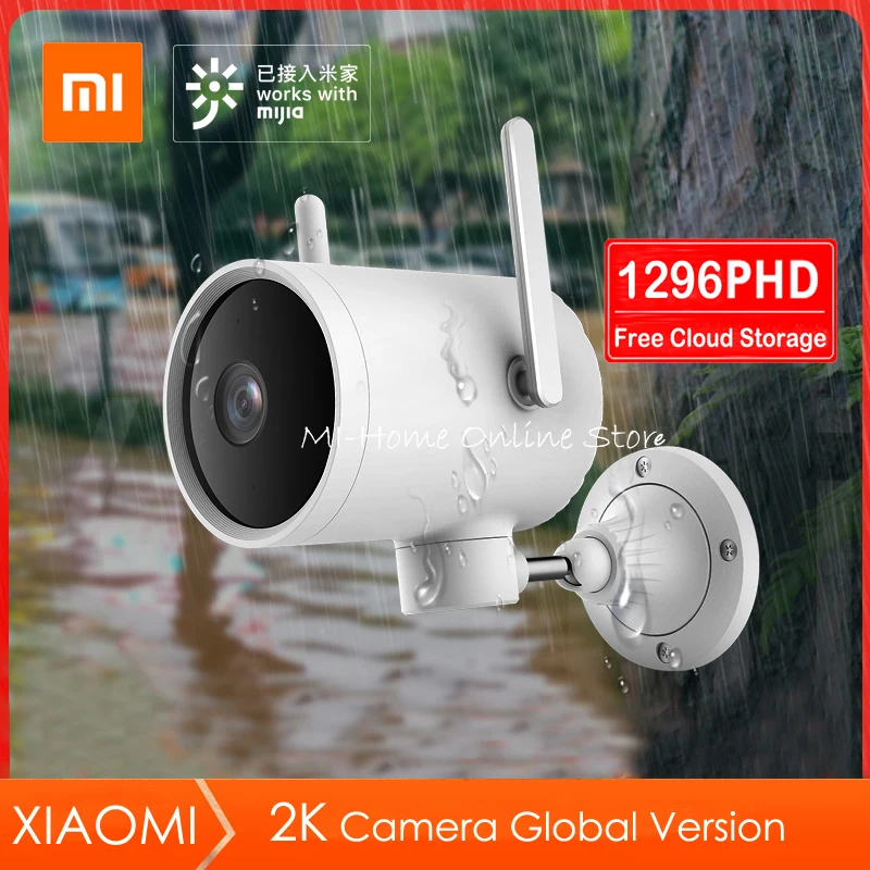 Globalna Različica Xiaomi EC3 Smart Prostem Kamere PTZ 270° Vodotesen IP66 HD 1296P Ir Nočno Vizijo Dvojno Anteno WIFI Signala