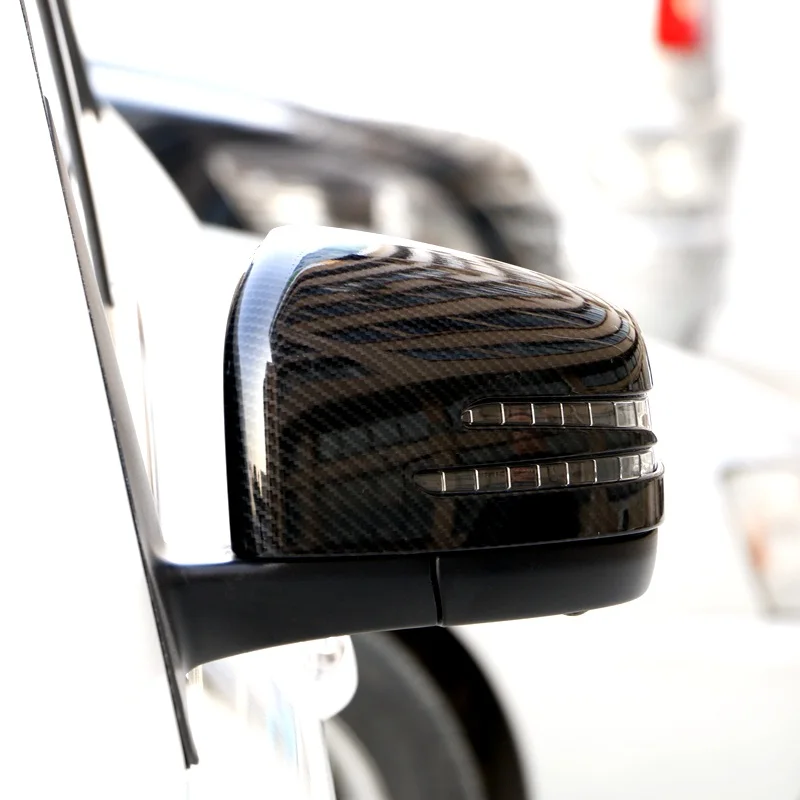 Ogljikovih Vlaken Slog Avto Rearview Mirror Kritje Dekoracijo Nalepke Trim Za Mercedes Benz ML W166 2012-15 Zunanjost Spremenjen Decals