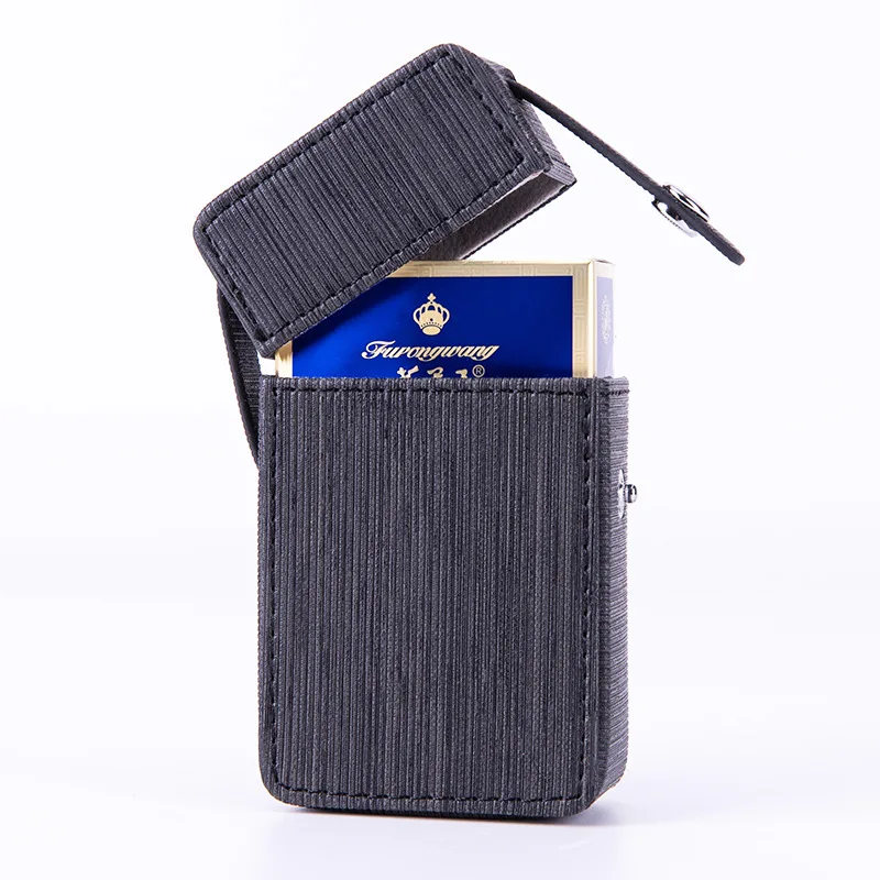 Črtasto PU Usnja Standard Fine Cigaret Poslovni Prenosni Nosilec Ima 20 Palice Snap Kajenje Orodja Pribor