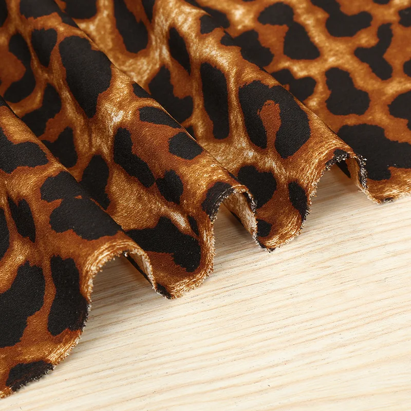Leopard Natisniti Krpo Huayao Tkanine Krep de Chine Fashion Majica Poliester Šifon