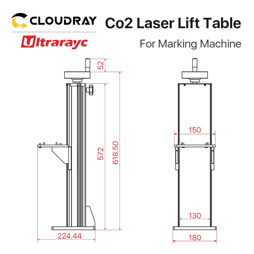 Ultrarayc Co2 Laser za Označevanje Del Dvigalo Tabela Z Osi Dviganje Stolpec Stojalo 500 & 800mm za Co2/Fiber Laser Graviranje Maxchine