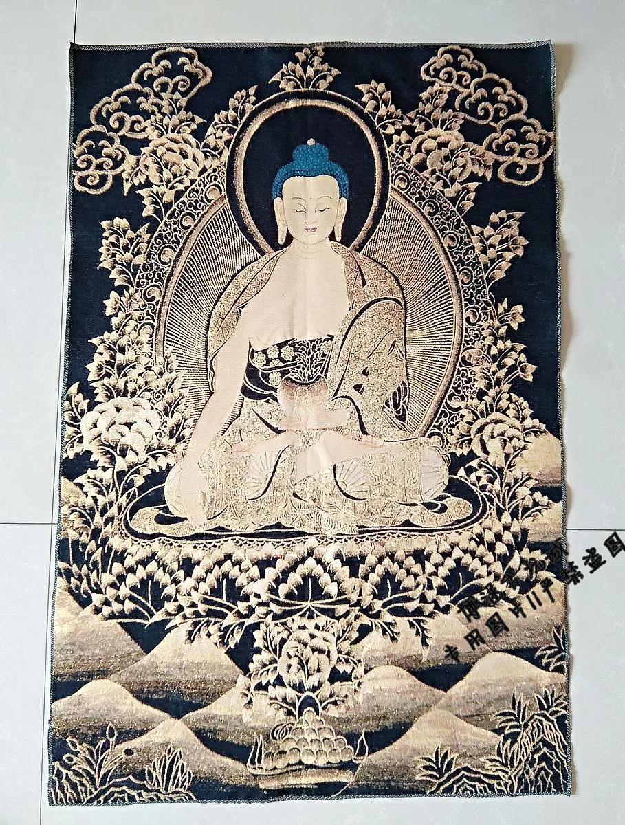 Tibera Mizong Budistični Verske Slikarstvo Budistični Dvorani Visi Črna in Zlata Farmacevta Buda Tangka Farmacevta Buda Sta