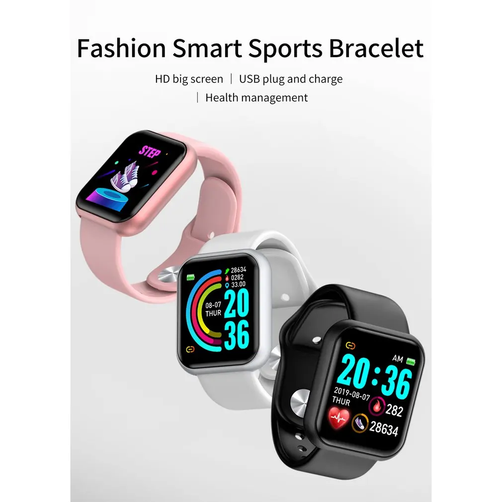 Vroče Prodaje Pametno Gledati Y68 Nepremočljiva Bluetooth Šport SmartWatch Moških Za IPhone Fitnes Tracker Srčnega Utripa Ženske