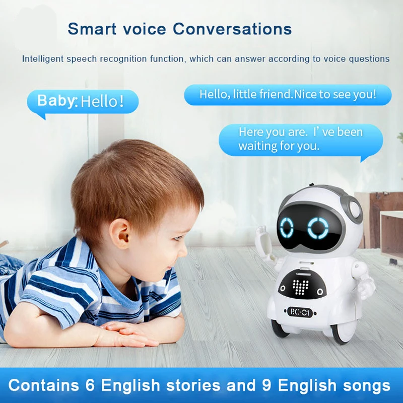 Vektor Robot RC Inteligentni Interaktivni Žep Go Govorimo Dialog Mini govora Snemanje Petje, Ples Povejte Zgodbo Igrača