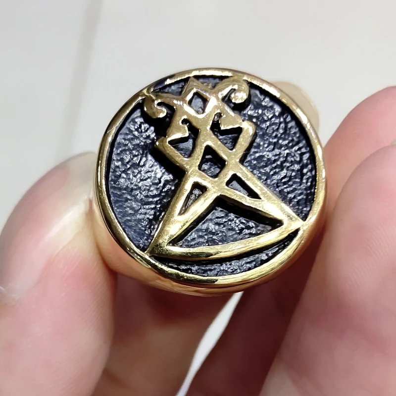 2019 Novega Človeka, Plemenski Simbol Mit Thor Kladivo Moški Obroč Iz Nerjavečega Jekla Nakit Prstan Norse Viking Motornih Biker Moških Gold Black Ring