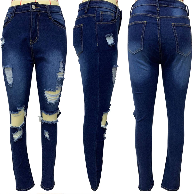 HAOYUAN Seksi Plus Velikost Luknjo Modni Jeans Tassel Votlih Sodijo Oblačila Elastična Visoko Pasu Denim Prevelik Klub Womens Hlače Jeans