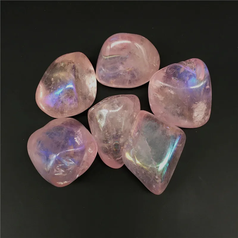 6Pcs Naravnih Zdravilnih Mineralnih Vzorcem Rose Pink Padle Kristali In Kamni Aure Za Dekor