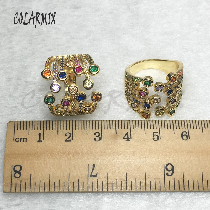 6 Kos Mavrične barve, Kristalno cirkon prstani, nakit, darilo za lady preprost stil nakit prstani Debelo nakit prstani 5623