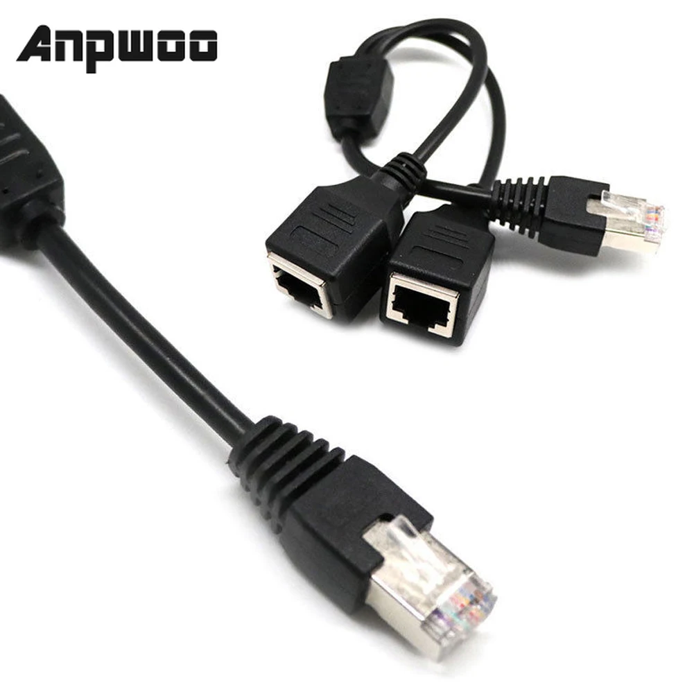 ANPWOO Ethernet Splitter Tok 0,3 M Laptop Strokovno Ethernet, Omrežna kartica z Omrežni Kabel Podaljšek Kabla