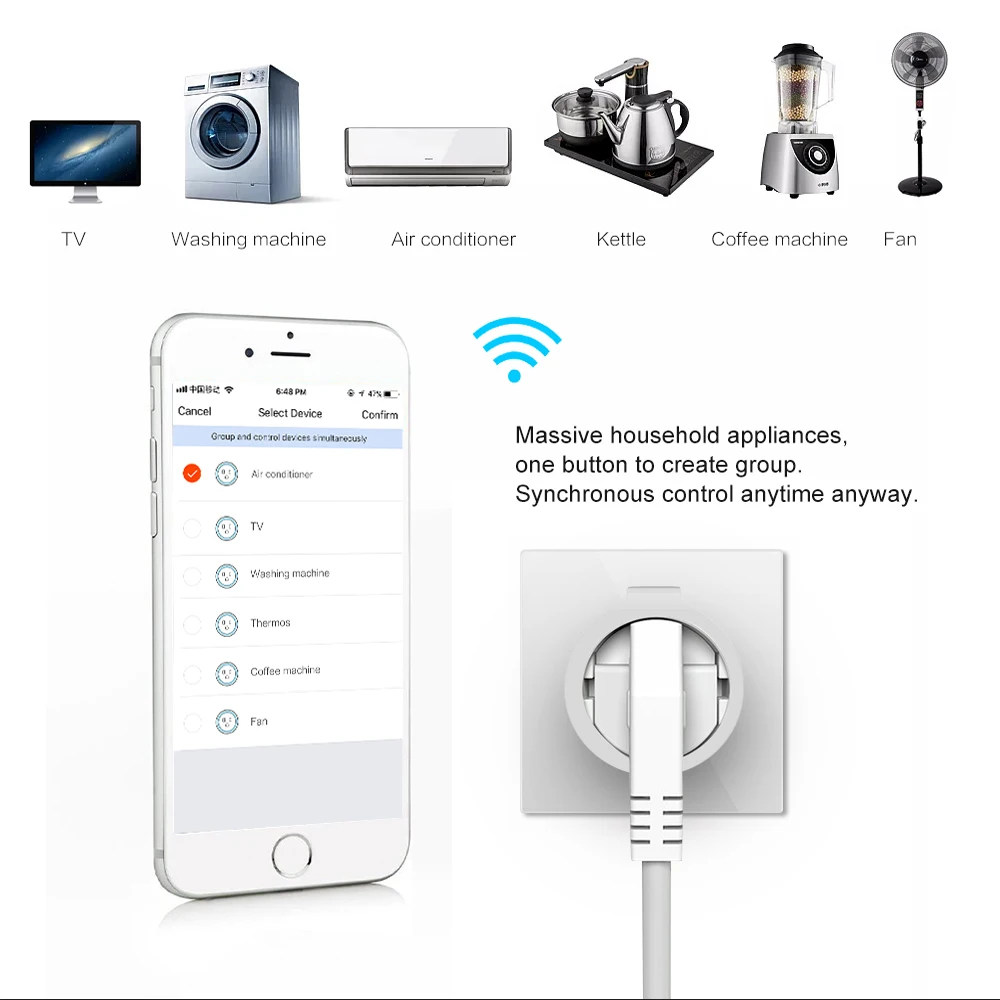 NEO COOLCAM Wifi Smart Plug EU Vtičnico Podporo Alexa,Google Domače Vtičnice S Timerjem in Daljinsko upravljanje Preko Mobilnega Telefona