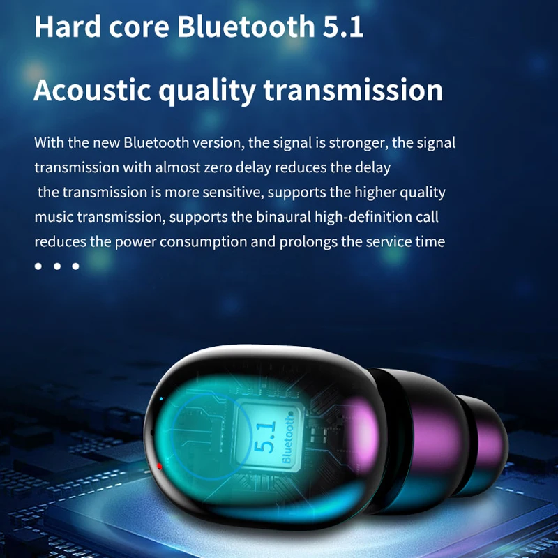 REHIMM Res Brezžične Bluetooth Slušalke V5.1 TWS Slušalke za V Uho Mini Čepkov Šport Slušalke Touch Kontrole za Huawei Xiaomi