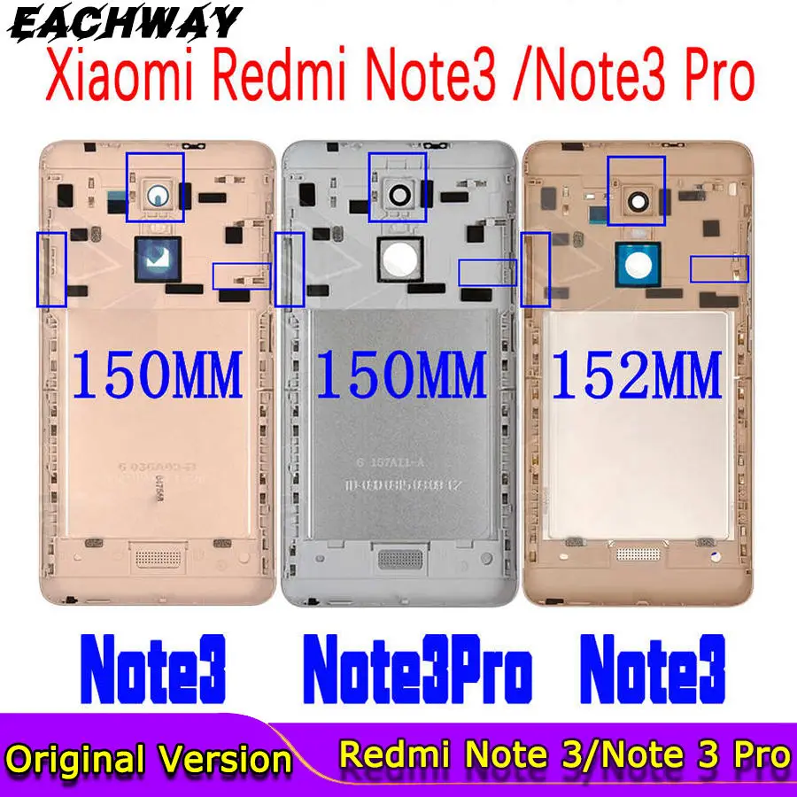 Novo za Xiaomi Redmi Opomba 3 150mm/152mm Pokrovček Baterije Redmi Opomba 3 Pro Nazaj Pokrov Baterije, Ohišje Primeru Globalnega Posebna Izdaja