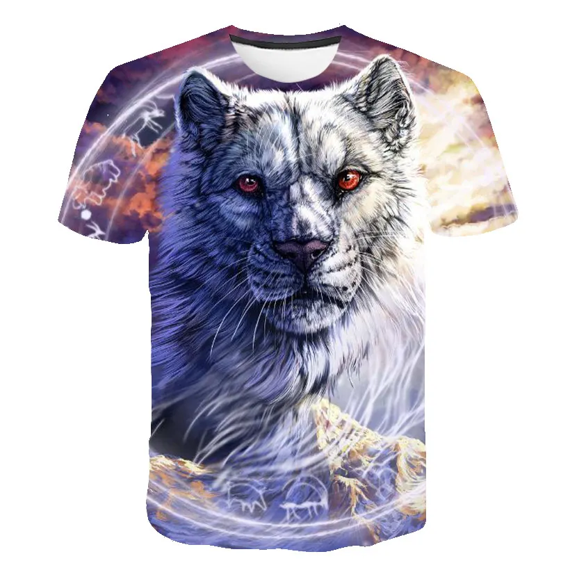 Moške Kratke Rokav Poletje Vrhovi T Shirt 6XL 2019 Najnovejši Tshirt Moški Modni T-shirt Moški Wolf 3D Tiskanja Živali Kul Smešno T-Shirt