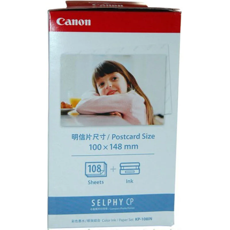KP-108IN 100*148mm Fotografski papir in 3 Kartuša za Canon Selphy CP Series Photo Tiskalnik CP800 CP910 CP1200 CP1300