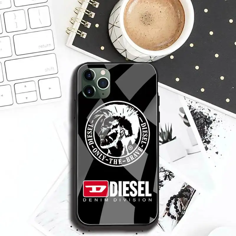 Italijanske luksuzne blagovne znamke Diesel Telefon Primeru Kaljeno Steklo Za iPhone 12 max pro mini 11 XR Pro XS MAX 8 X 7 6S 6 Plus SE 2020 primeru