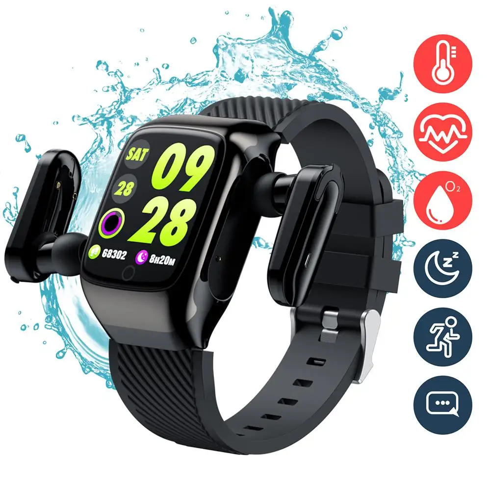 2020 Šport Pametno Gledati TWS Bluetooth Slušalke 2 In1 Moški Ženske Srčnega utripa Smartwatch Fitnes Tracker Za Android IOS