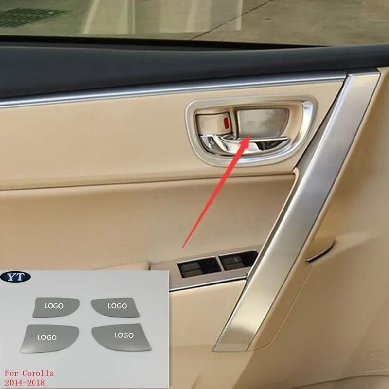 Auto Door Notranjo Posodo Nalepke, notranje oblikovanje za toyota Corolla-2018 2019 ,4pcs/veliko, avto dodatki