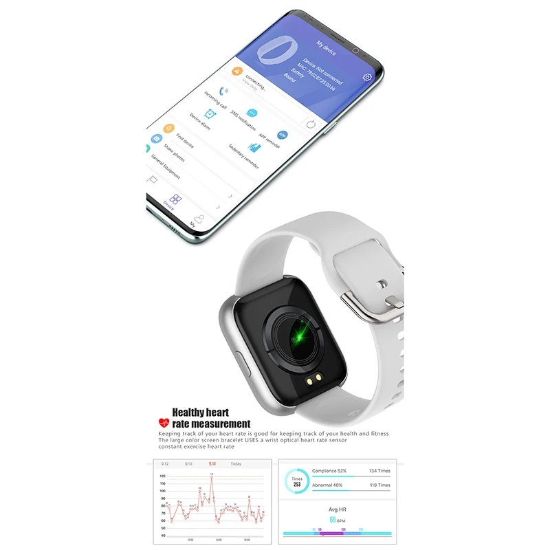 Zapestnica Za Merjenje Tlaka V Fitnes Tracker Sport Ure Pedometer Zdravje Zapestnica Srčnega Utripa Manšeta Smart Touch