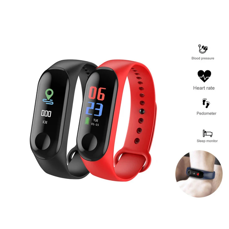 M3 Plus Pametna Zapestnica Srčni Utrip, Krvni Tlak Zdravje Nepremočljiva Smartwatch Moških Bluetooth Gledam Ženske Manšeta FitnessTracker
