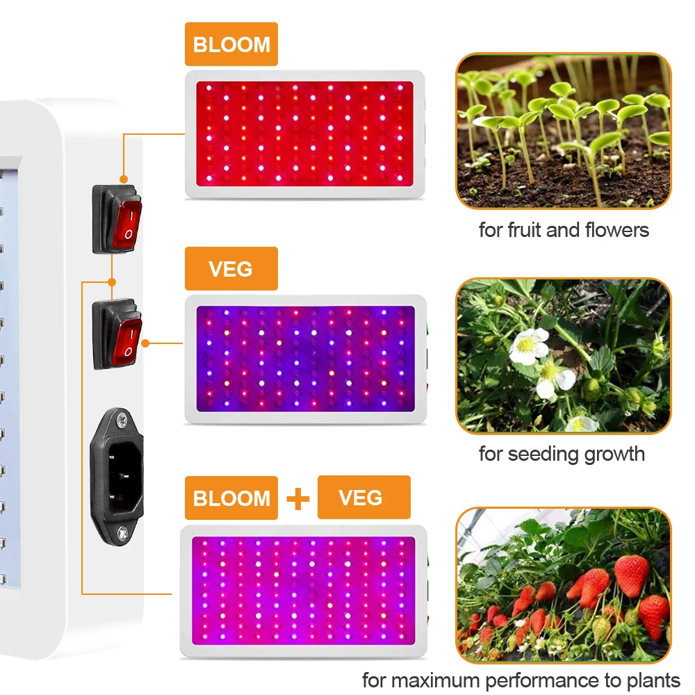 LED Grow Light Celoten Spekter Nepremočljiva Phytolamp 3000W 2835 Led Čip Ffs Lučka za Rast Rastlin Razsvetljava za Sobne Rastline