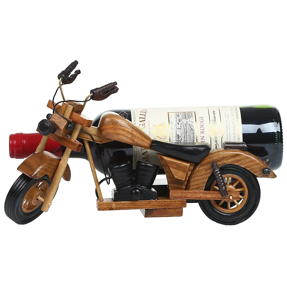 1 KOS motocikla lesene rdeče vino rack obesek iz masivnega lesa vinske steklenice rack letnik obrtnikov osebnost vino rack LU716613