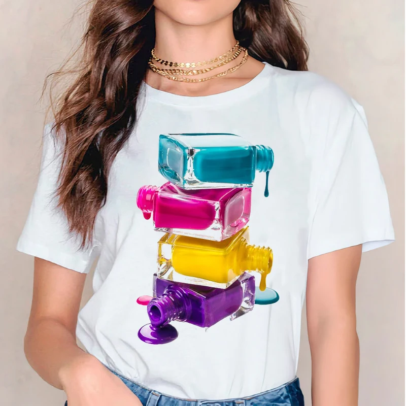 Ženske 2020 3D Akvarel Tiskanja Srčkan Poletje Pomlad T Shirt Obleko Tshirts Ženska Ženske Grafični Ženski Tee T-Shirt Oblačila