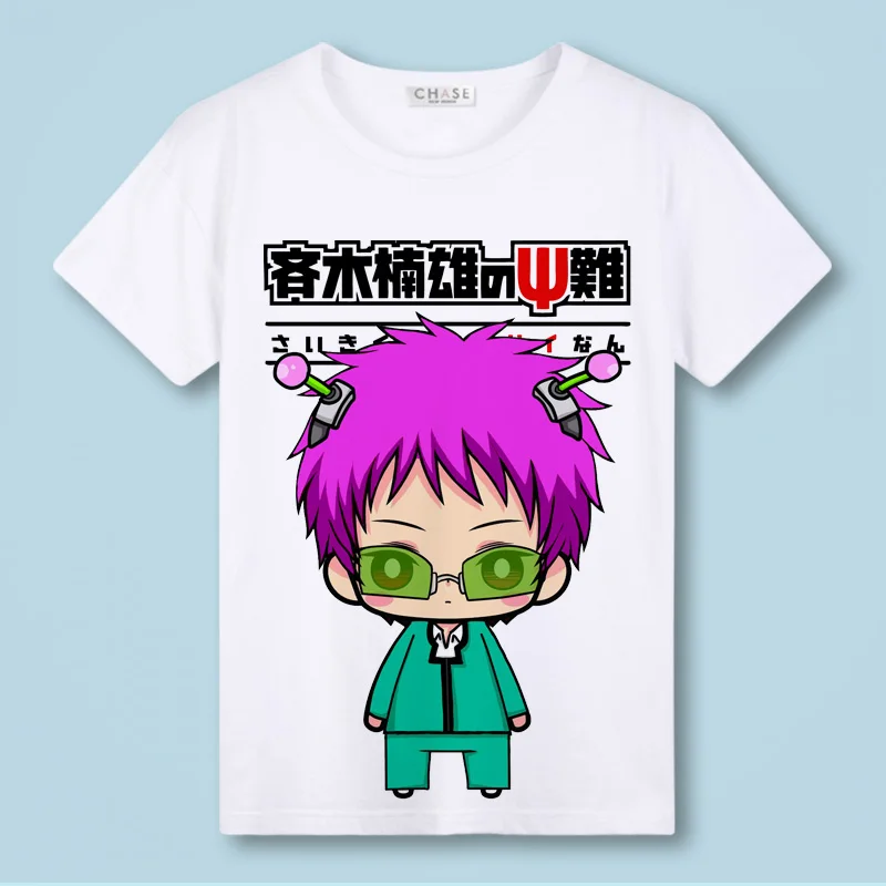 Visoko-Q Unisex Anime Cos Saiki Kusuo ne sai-zh-hant Saiki Kusuo št Psi Ku Bombaž Priložnostne T-Shirt Kratek Rokav Tee T Majica