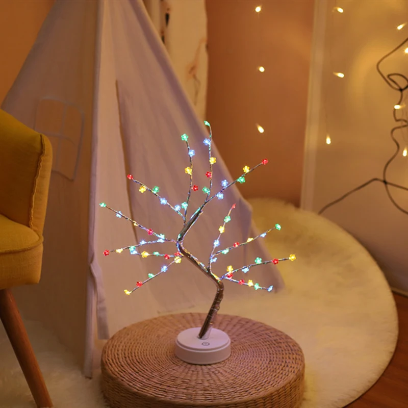 108 LED Božično Drevo Breza sveti Vejice Drevesa Velikonočni Doma Okraski Darilo Luč Bakrene Žice USB Nočna Lučka za Osvetlitev Stikalo