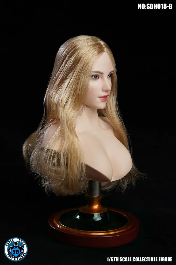 SUPER RACA 1/6 SDH018 A / B / C Lepoto Bledo Dekle, ženska Glavo Skulptura Bele Kratke Lase / dolge blond lase, glavo za žensko telo