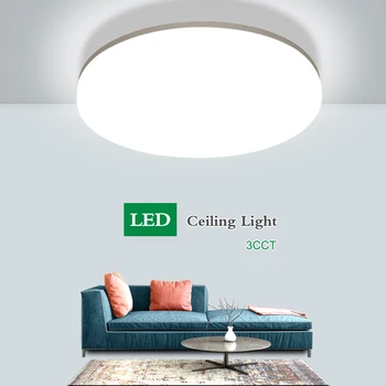 3CCT LED Panel Lučka LED Stropna Luč Ultra Tanek 20W Hladno in Toplo Belo Naravno Svetlobo Površinsko Nameščena Sodobna Svetilka Za Domačo Razsvetljavo