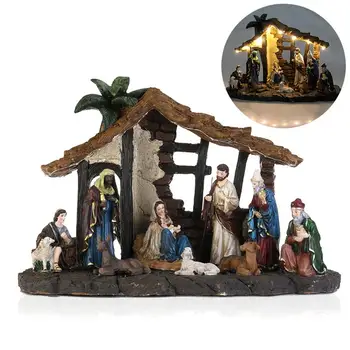 Božič 2020 Jaslice Figurice Nastavite Namizno Dekoracijo Občutljivo Rojstvo Jezusa Jasli Za Domačo Pisarno Šole Božično Darilo