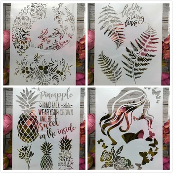 Novo 4Pcs/Set A4 Pinapple Listi DIY Layering Matrice Slikarstvo Album Kolorit Reliefi Album Dekorativni Kartico Predlogo