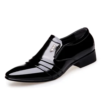 Luksuzne blagovne Znamke PU Usnje Moda za Moške Poslovno Obleko Loafers Pointy Črne Čevlje Oxford Dihanje Formalno Poročni Čevlji