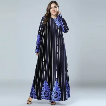 Nove Zimske Tiskanja Velur Abaya Muslimansko Obleko arabski Abayas Dolg Rokav Pakistanski Dubaj Islamske Tople Obleke Plus velikost