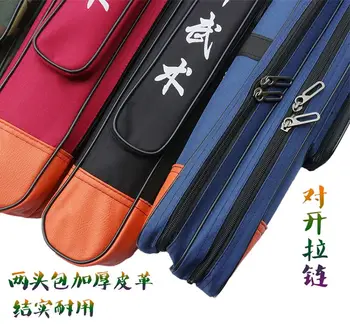 Dvoslojno Zgostitev platno borilne veščine tai chi kung fu vrečko meč vrečke wushu nož paket modra/črna/rdeča/zelena