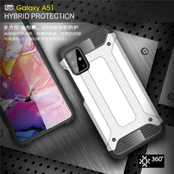 Telefon Funda Za Samsung Galaxy A51 Primeru Zajema Anti-knock Mehki Silikonski + Trdo Plastično Ohišje Za Samsung A51 Capa Lupini SM-A515FN