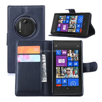 Zaščito Luksuzni Liči PU Usnje Ohišje Za Nokia Lumia 1020 Primeru Projekcijska Stojala Denarnico, Telefon Lupini Hrbtni Pokrovček S Kartico sim Stražar