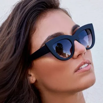 Vintage Mačka Oči, sončna Očala Ženske 2021 Luksuzne blagovne Znamke sončna očala Lady Retro Sunglass, Mat črna oculos gafas de sol mujer