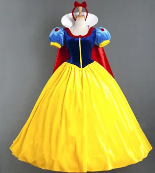 Plus velikost S-2XL Z vrveža Ženske Odraslih Halloween Cartoon Princeso Sneg Bel Kostum Za Prodajo