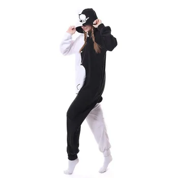Odraslih Anime Danganronpa Monokuma Mračno Medved Sleepwear Pižame Cosplay Kostum