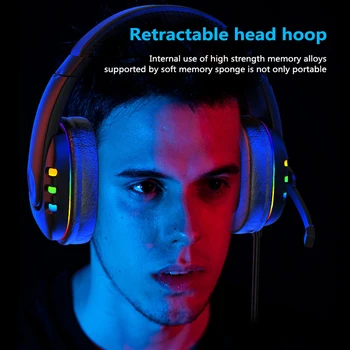 Pisane lučke LED Računalnik Slušalke Gaming Slušalke z Mikrofonom Žično Igralec Slušalke Stereo Čelade Slušalke za Prenosni RAČUNALNIK
