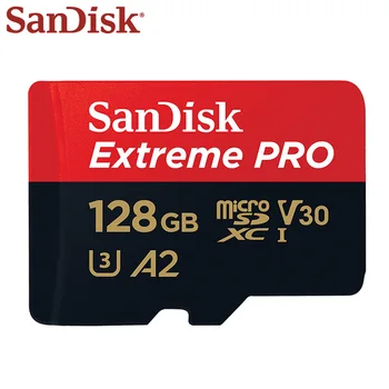 Original Sandisk Extreme Pro Micro SD Kartice do 170MB/s A2 V30 U3 C10 64GB 128GB microSDXC TF Kartice Pomnilniška Kartica Z SD Adapterjem