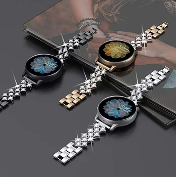 ženske Diamantno zapestnico Za galaxy watch 46mm active2 40 44 mm jekla trak zanko pasu iz Nerjavečega Jekla, trak 22 mm 20 mm band amazfit